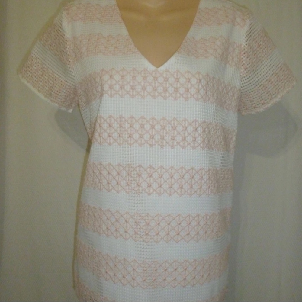 Anna Cate Carly Top Blush Striped Size Large